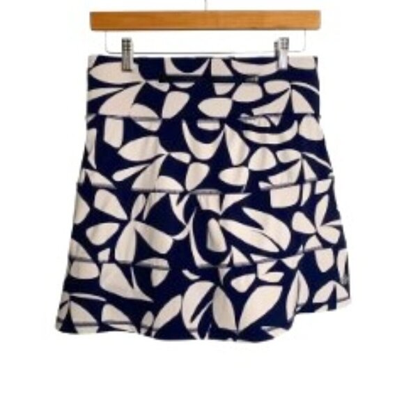 Talbots Navy and White Interlock Tiered Skort XSmall - Picture 3 of 5